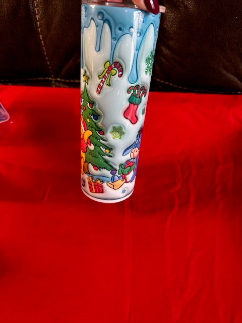 icy drip Winnie the pooh and characters 20 oz tumbler with lid and straw
