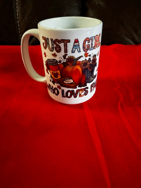 Just a girl who loves fall/ 15 oz coffee mug