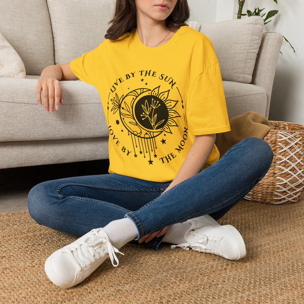 Live by the Sun Love by the Moon T-Shirt | Celestial Botanical Tee