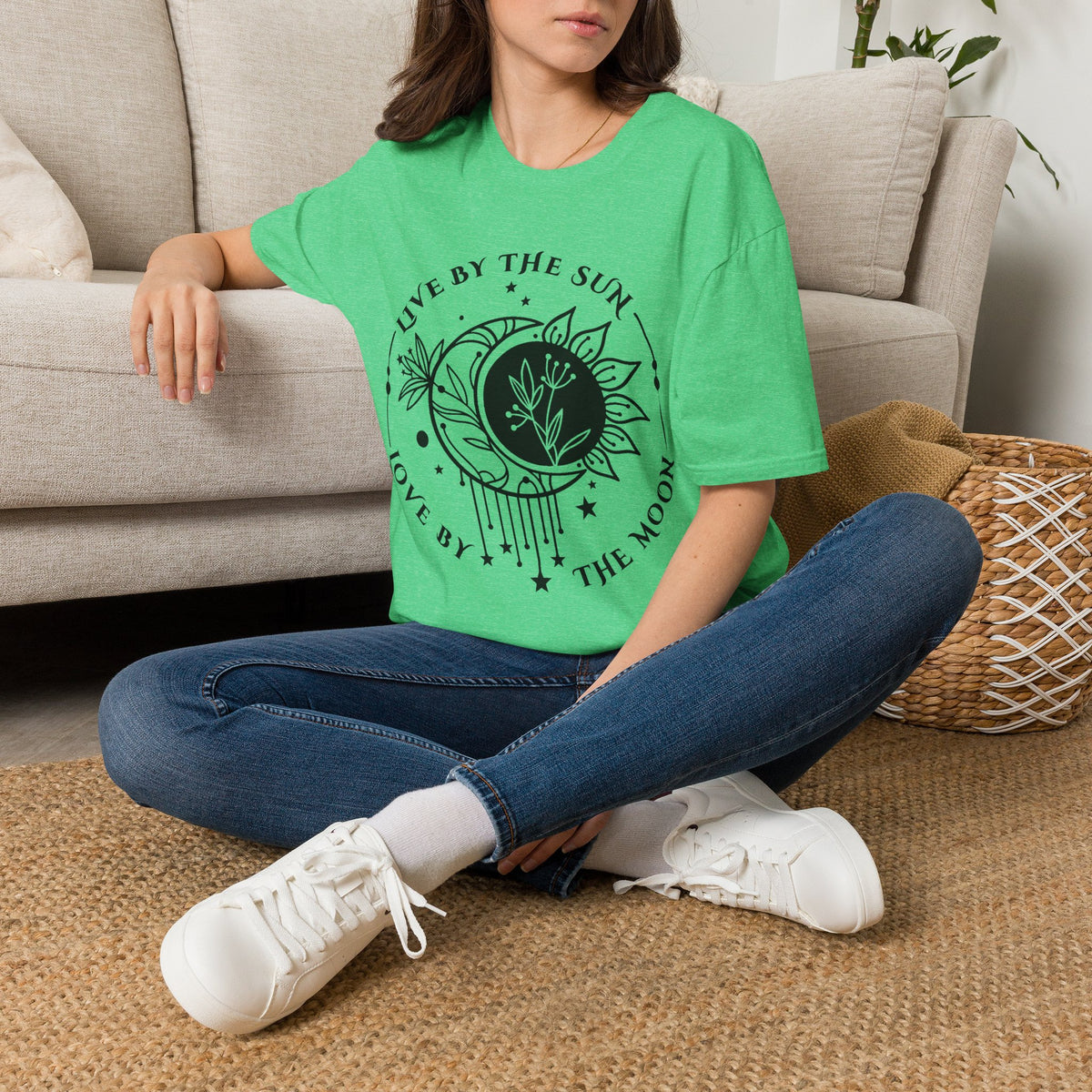 Live by the Sun Love by the Moon T-Shirt | Celestial Botanical Tee