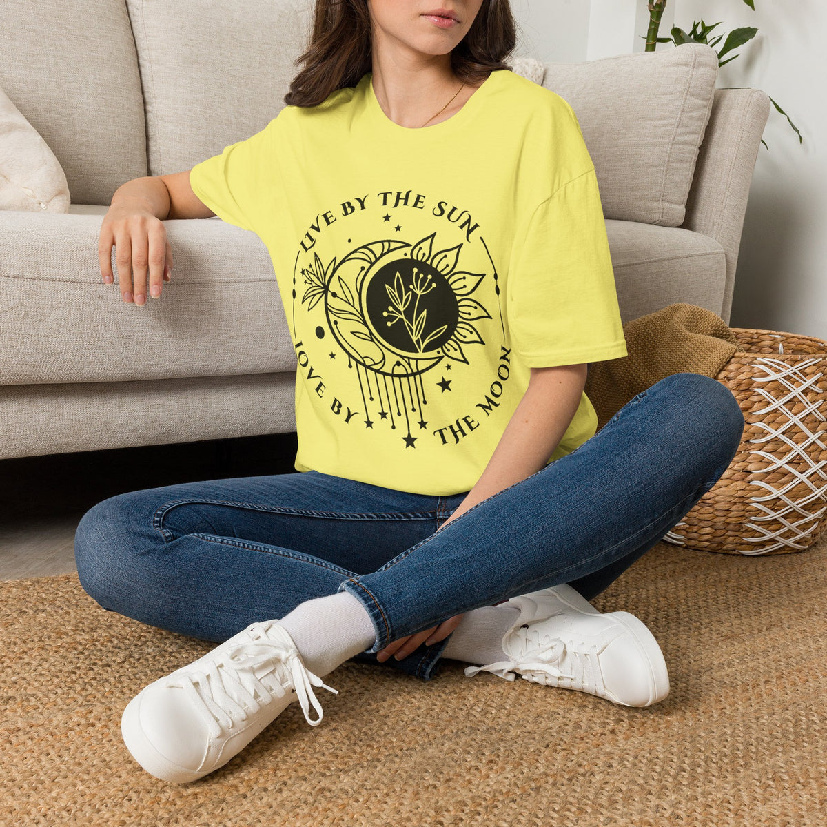 Live by the Sun Love by the Moon T-Shirt | Celestial Botanical Tee