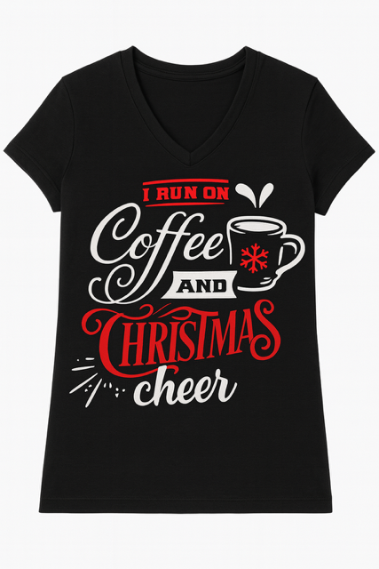 I Run on Coffee and Christmas Cheer T-Shirt