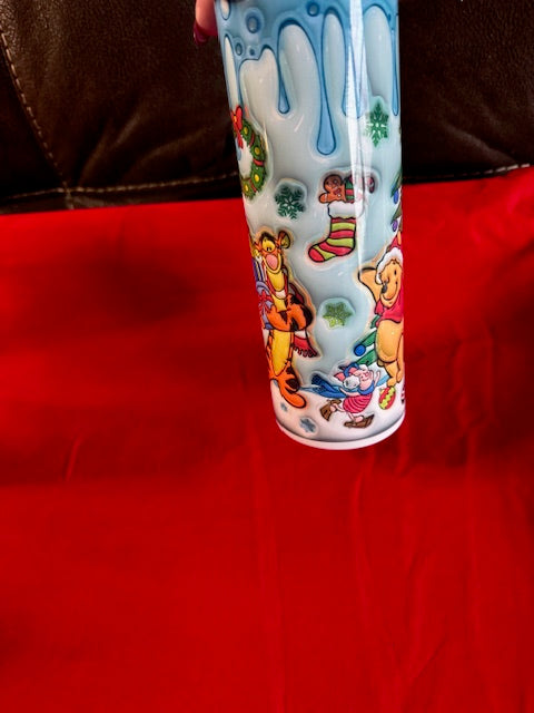 icy drip Winnie the pooh and characters 20 oz tumbler with lid and straw